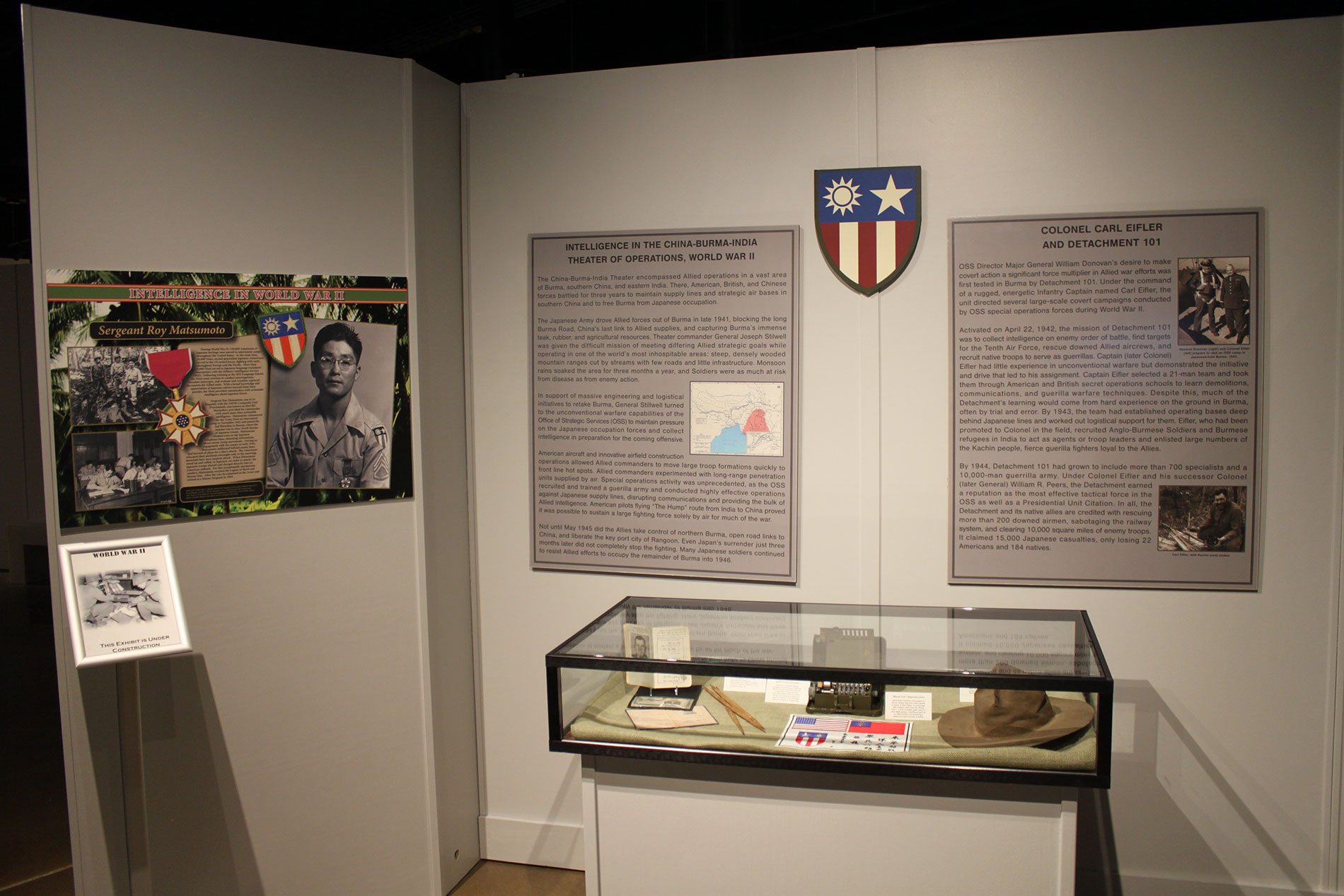 Museum display - Intelligene in the China-Burma-India Theater of Operations, World War II.